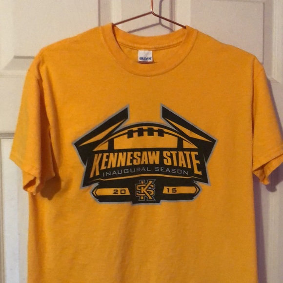 Kennesaw State Owls 2015 Inaugural Football Season Yellow T-Shirt Mens Medium M - Picture 5 of 12